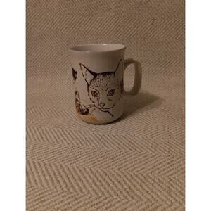 Vintage Dunoon Ceramic Stoneware Cat Kitten Tea / Coffee Mug